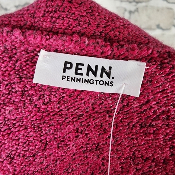 Penningtons Hot Pink Slub Cardigan Jewel Buttons Size  4X New - Picture 3 of 14